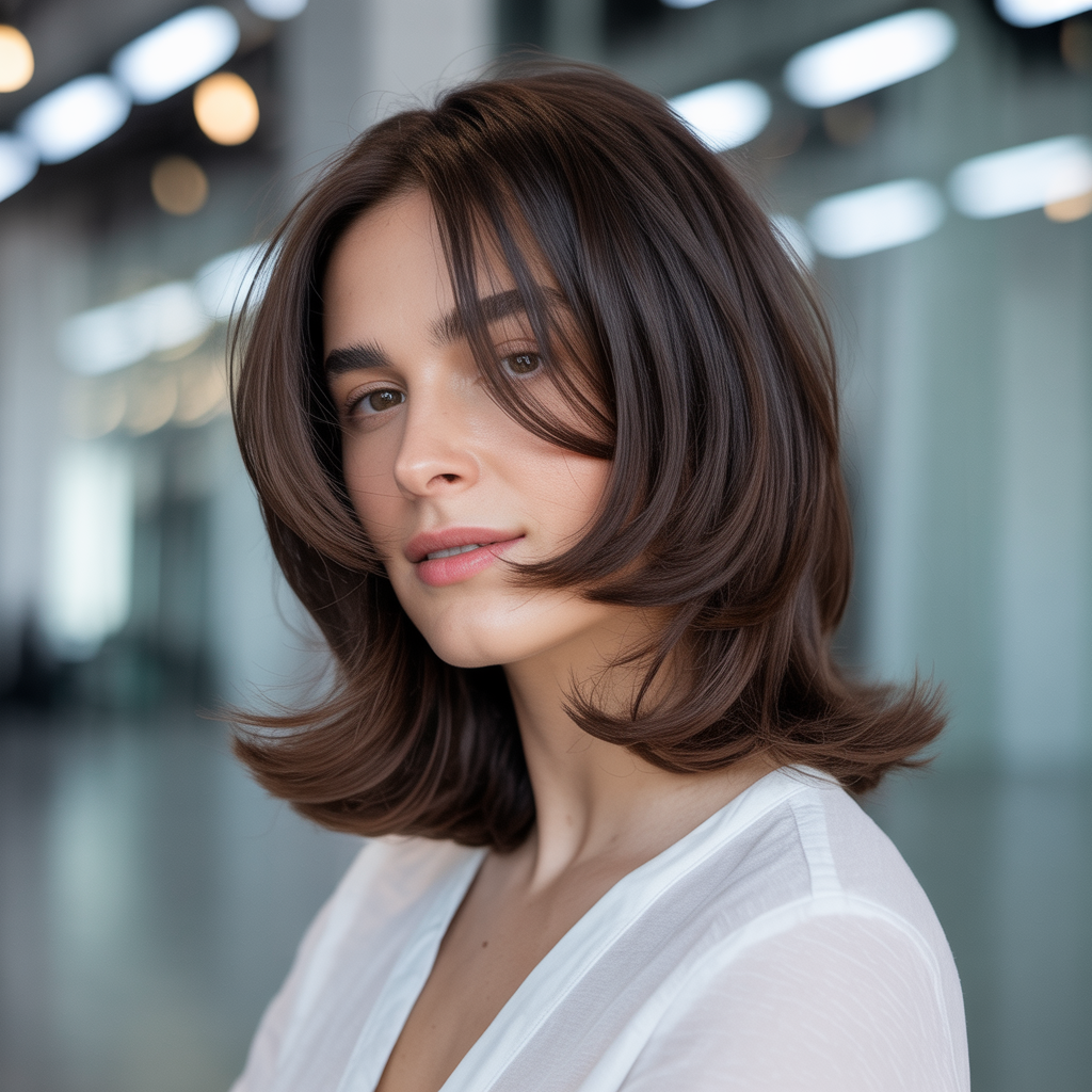 Sleek Shag Without Bangs