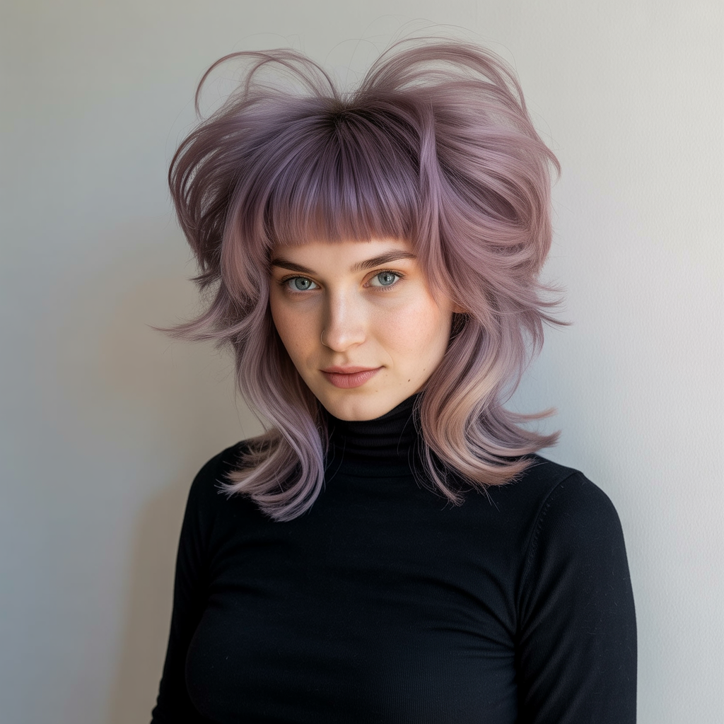 Butterfly Shag with Undercut and Long Bangs