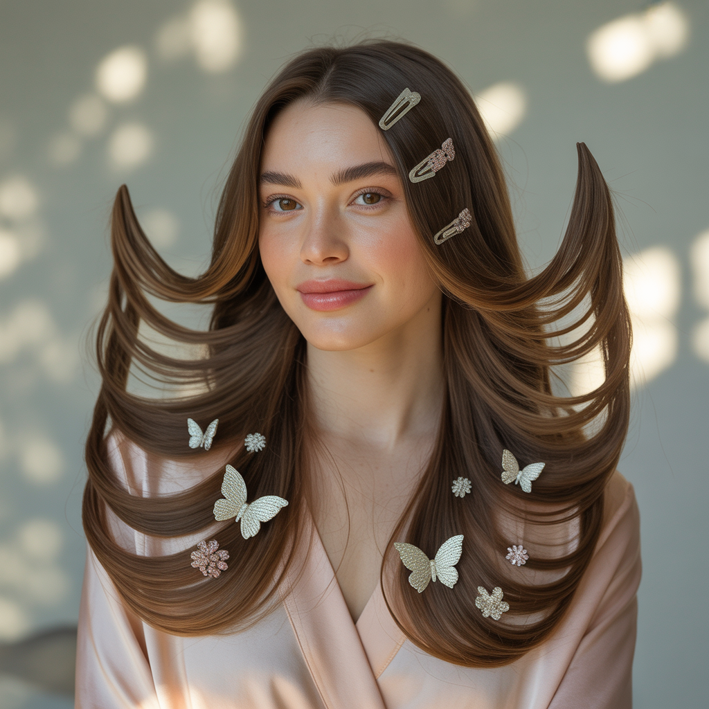 Butterfly Layers with Hair Clips