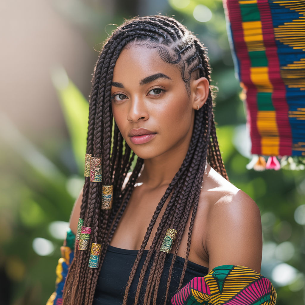 Quick Weave Fulani Braids with Undercut