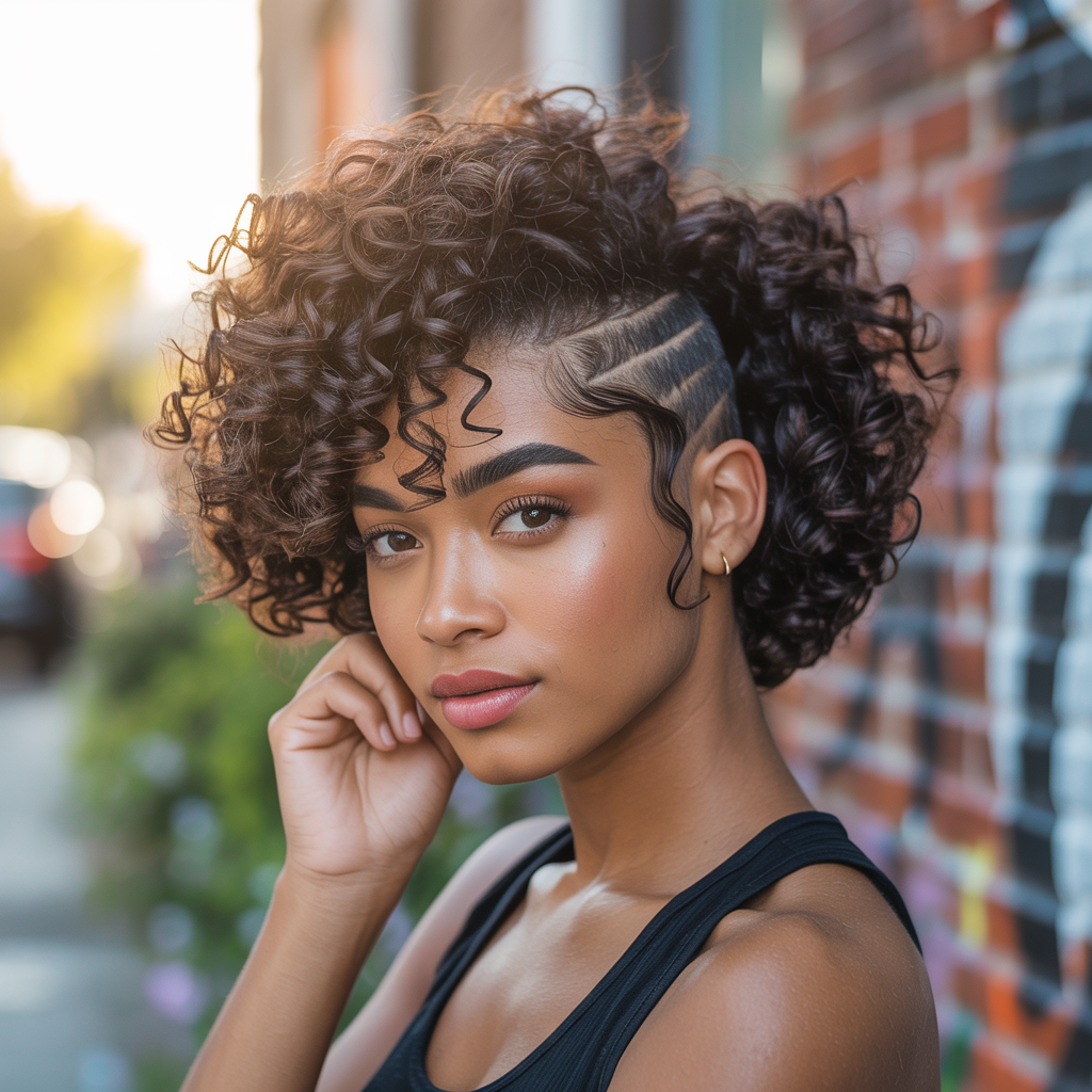  Curly Taper Fade