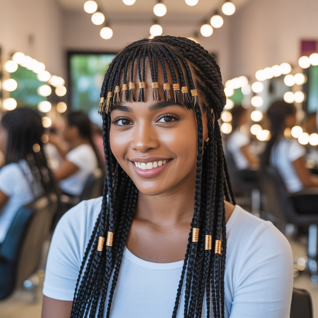 Short Fulani Braids with Bangs