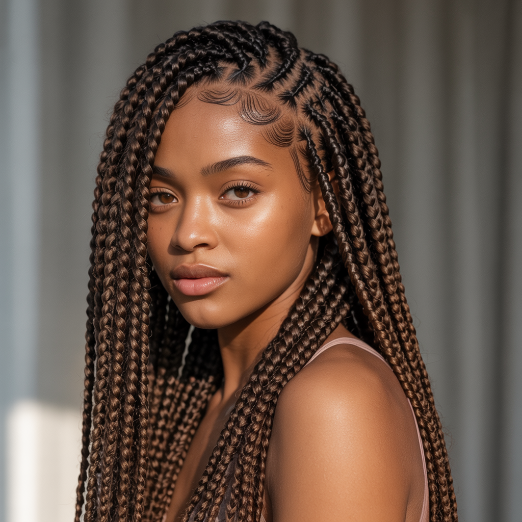 Quick Weave Fulani Braids with Natural Baby Hair