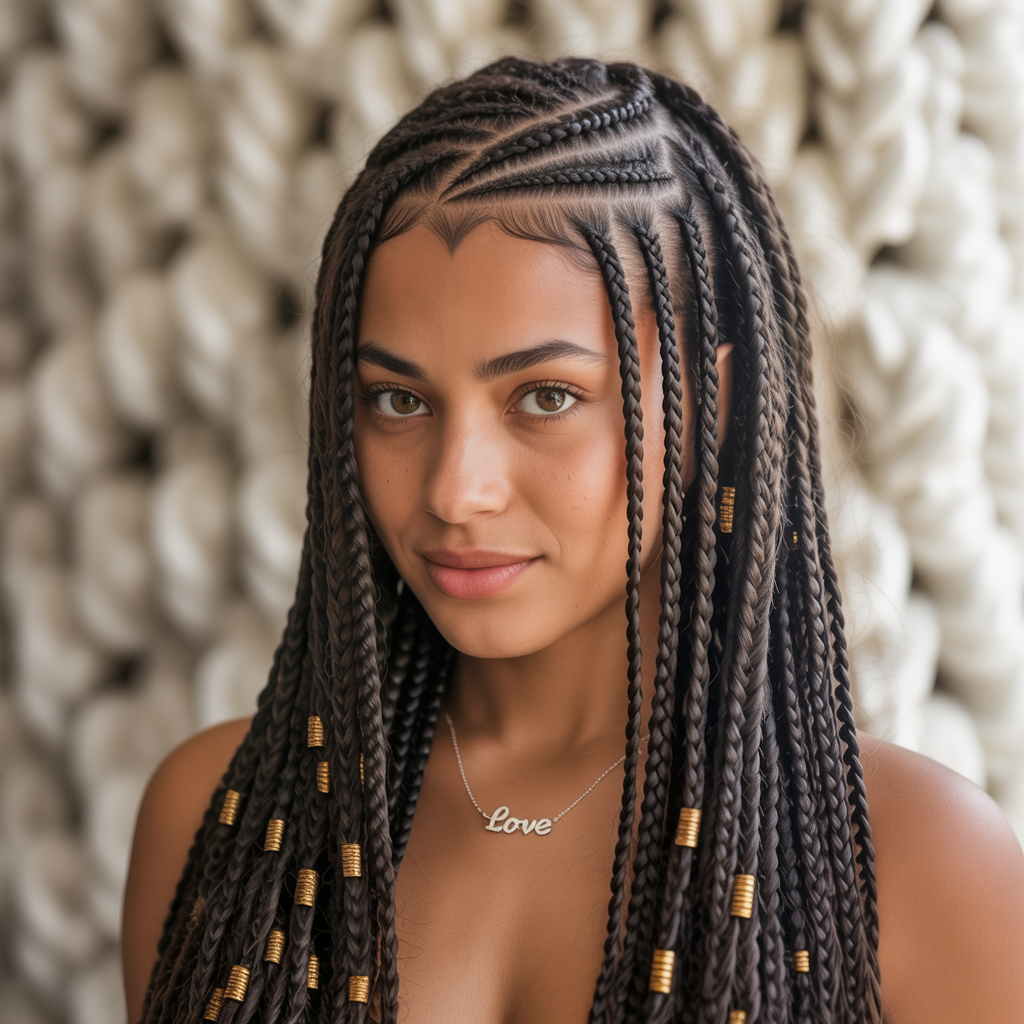 Fulani Braids with Heart Part