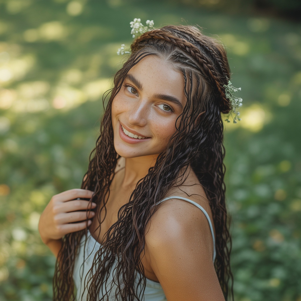 Wet Wavy Braided Crown
