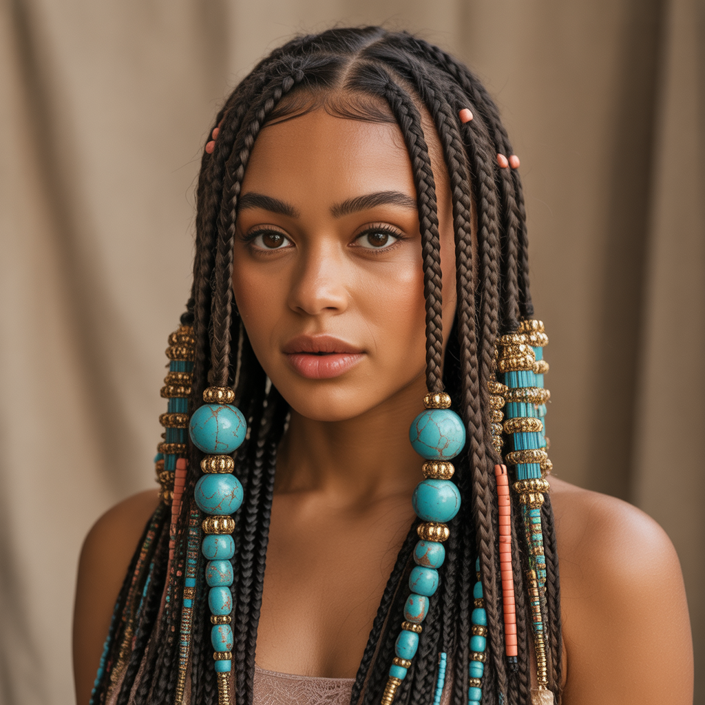  Fulani Braids with Bold Beads