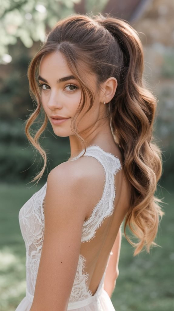 High Ponytail with Soft Waves