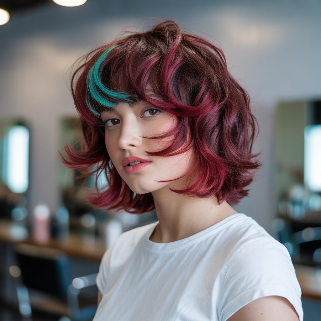 Layered Shag with Bold Highlights