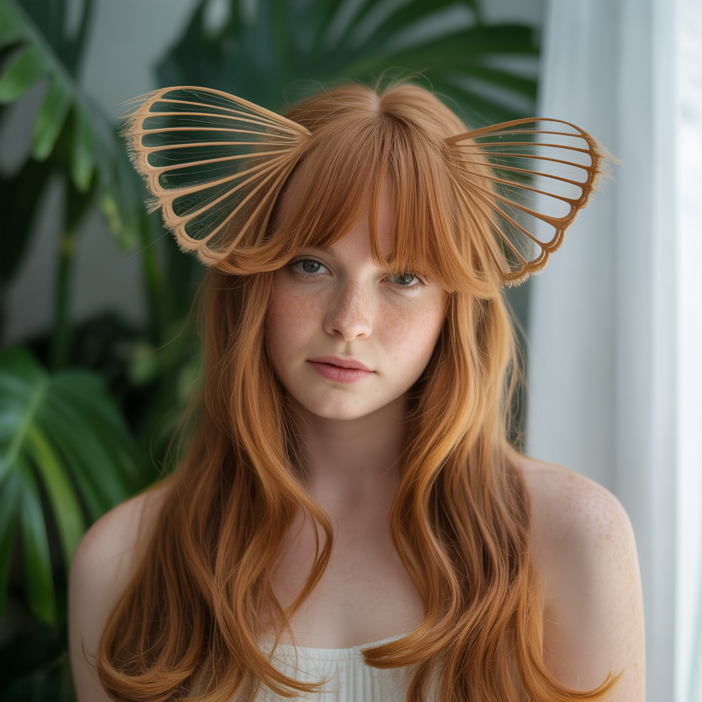 Long Curtain Fringe with Butterfly Shape