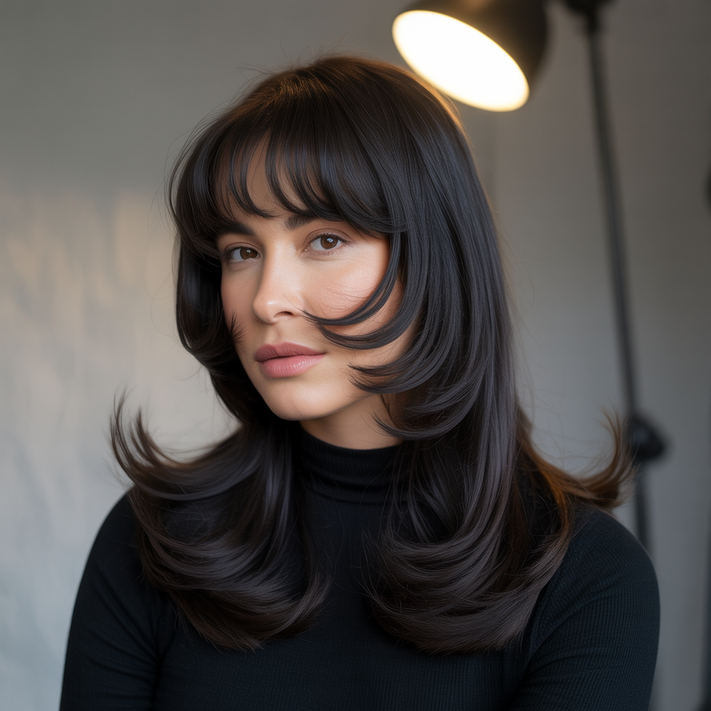  Butterfly Cut with Curtain Bangs