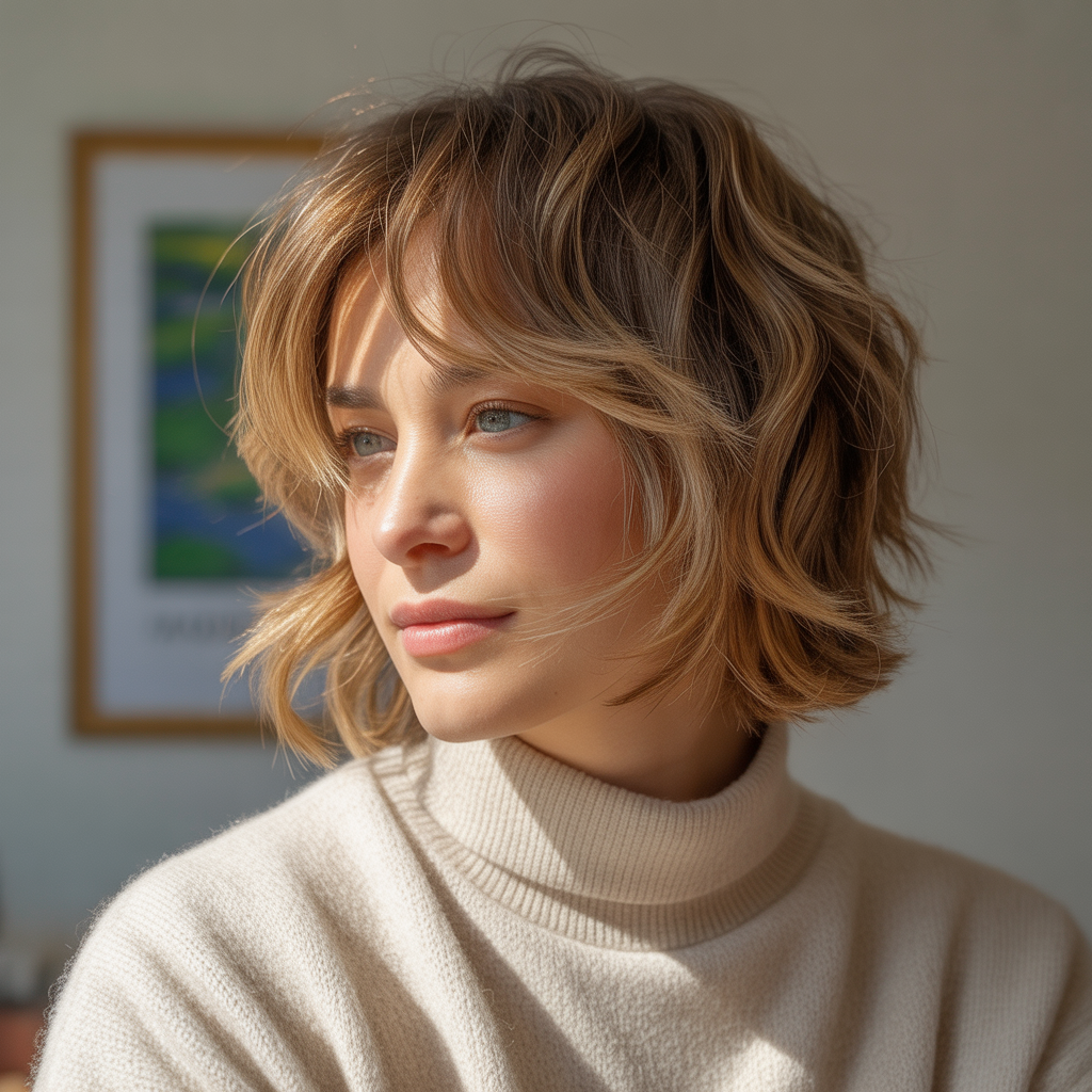 Tousled Shag with Side Part