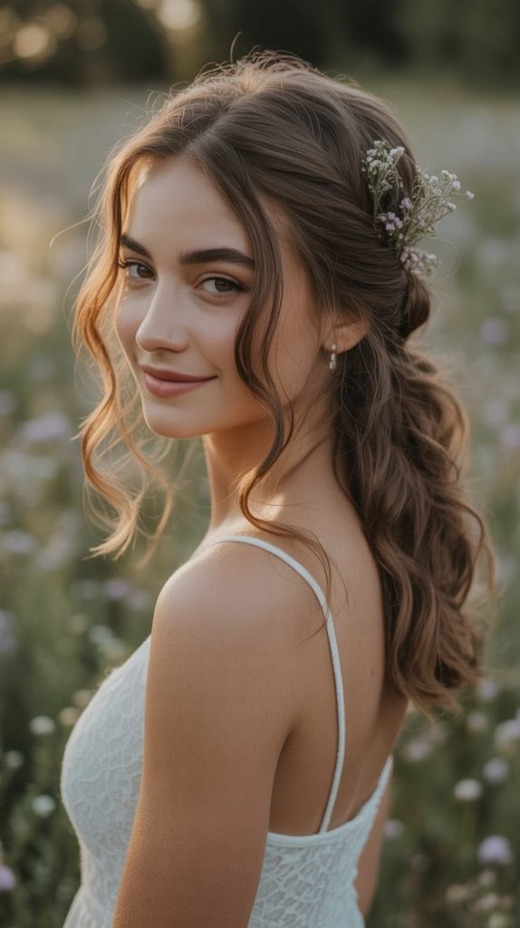 Boho-Inspired Messy Half-Up