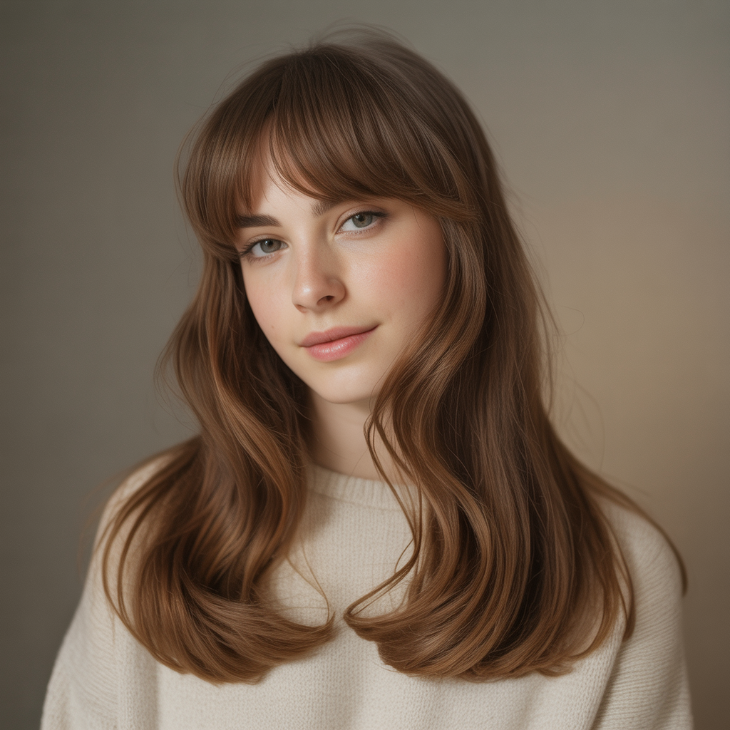 Butterfly Cut with Split Bangs