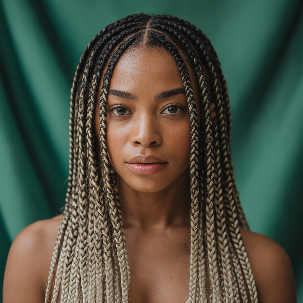 Quick Weave Fulani Braids with Blonde Highlights