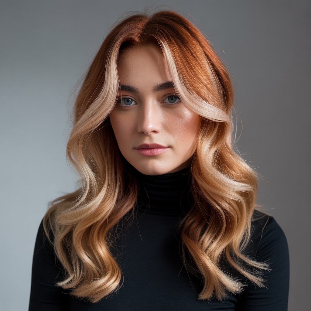 Copper with Blonde Balayage