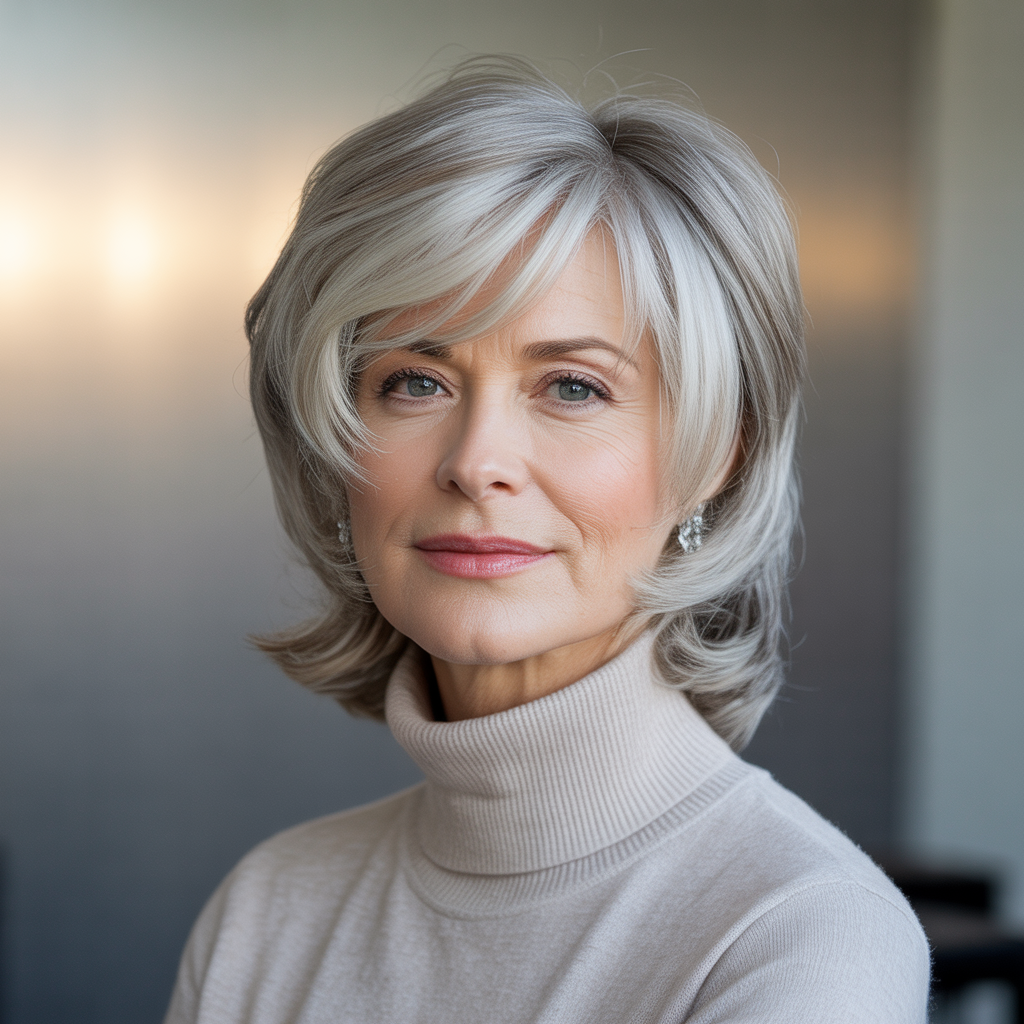 Sleek Shag for Silver Hair