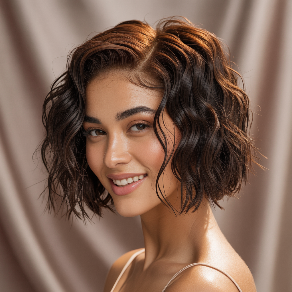  Wet and Wavy Short Lob