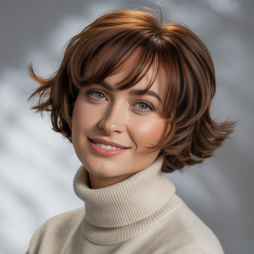  Classic Short Shag with Wispy Bangs