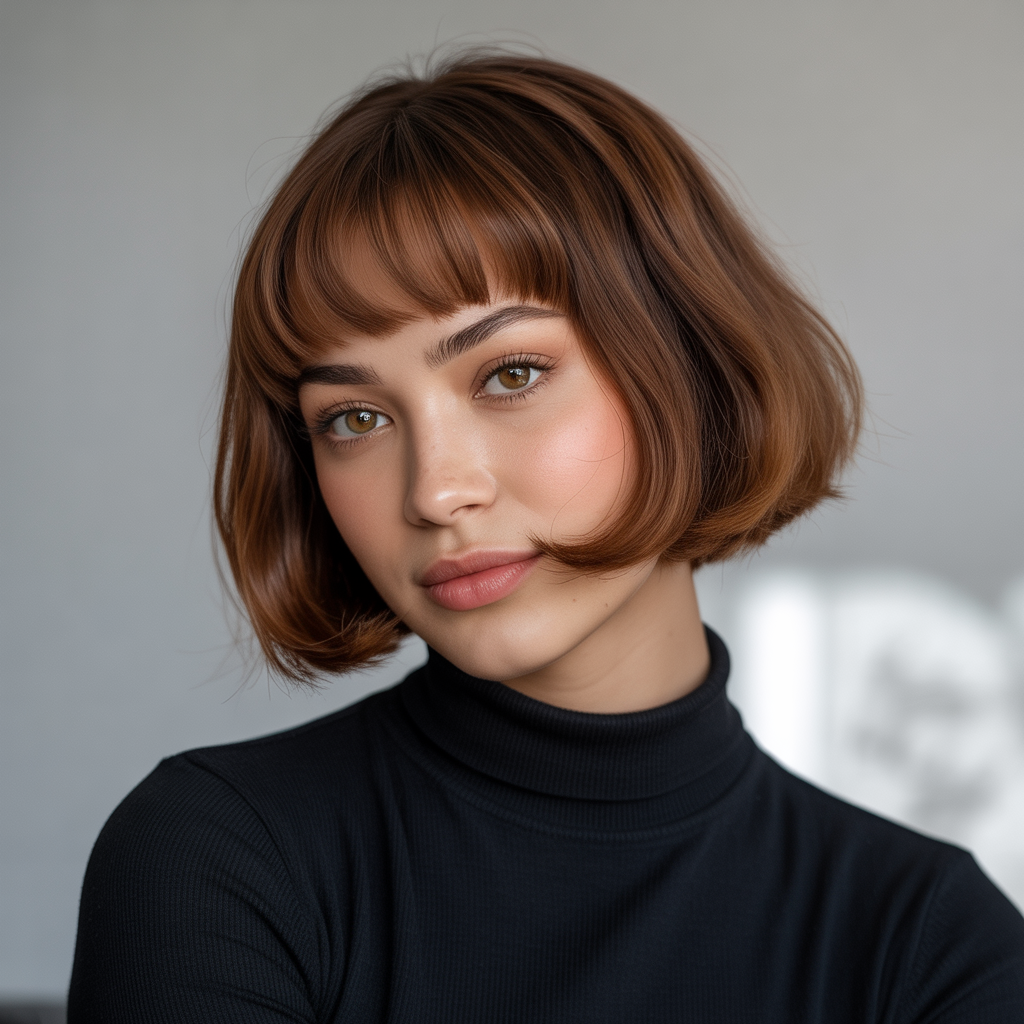Bob with Curved Bangs