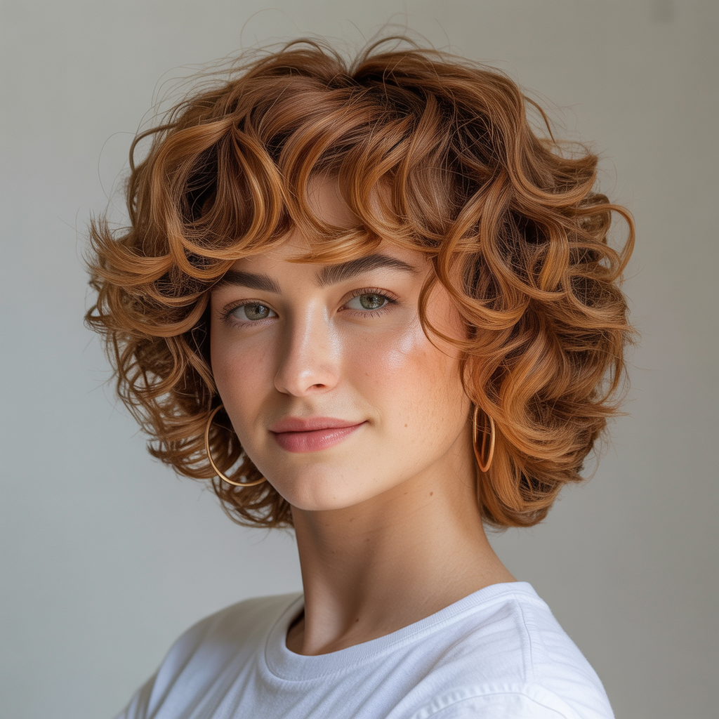  Jaw-Length Curly Shag