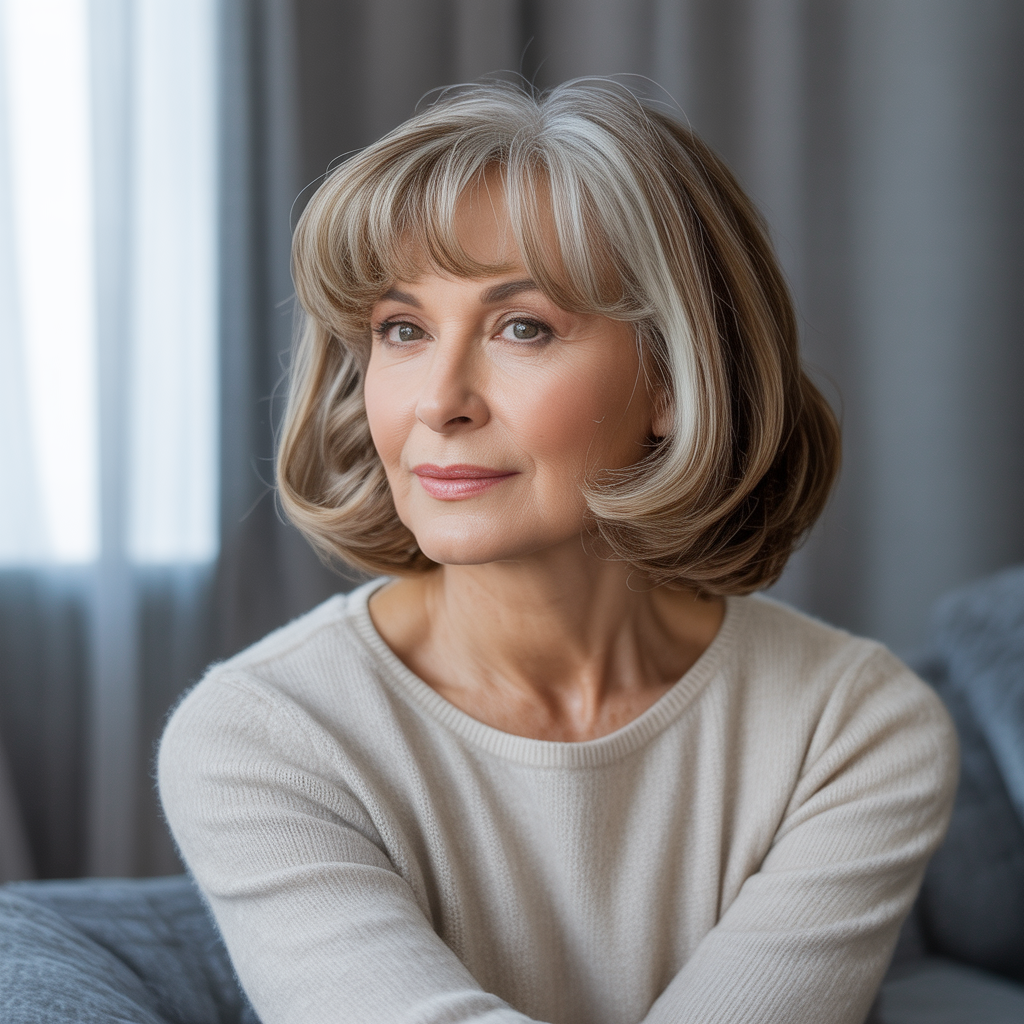 Bob Shag with Curtain Bangs
