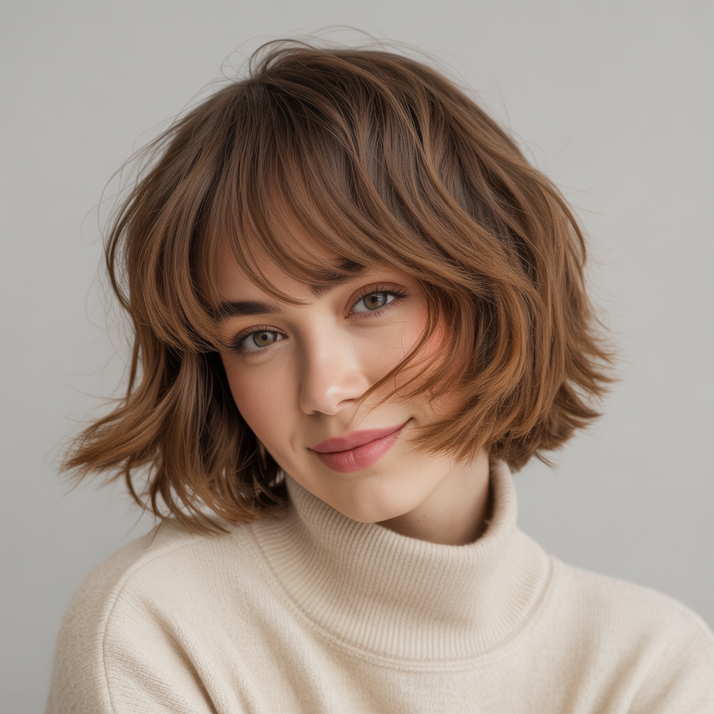 Shaggy Bob Without Bangs