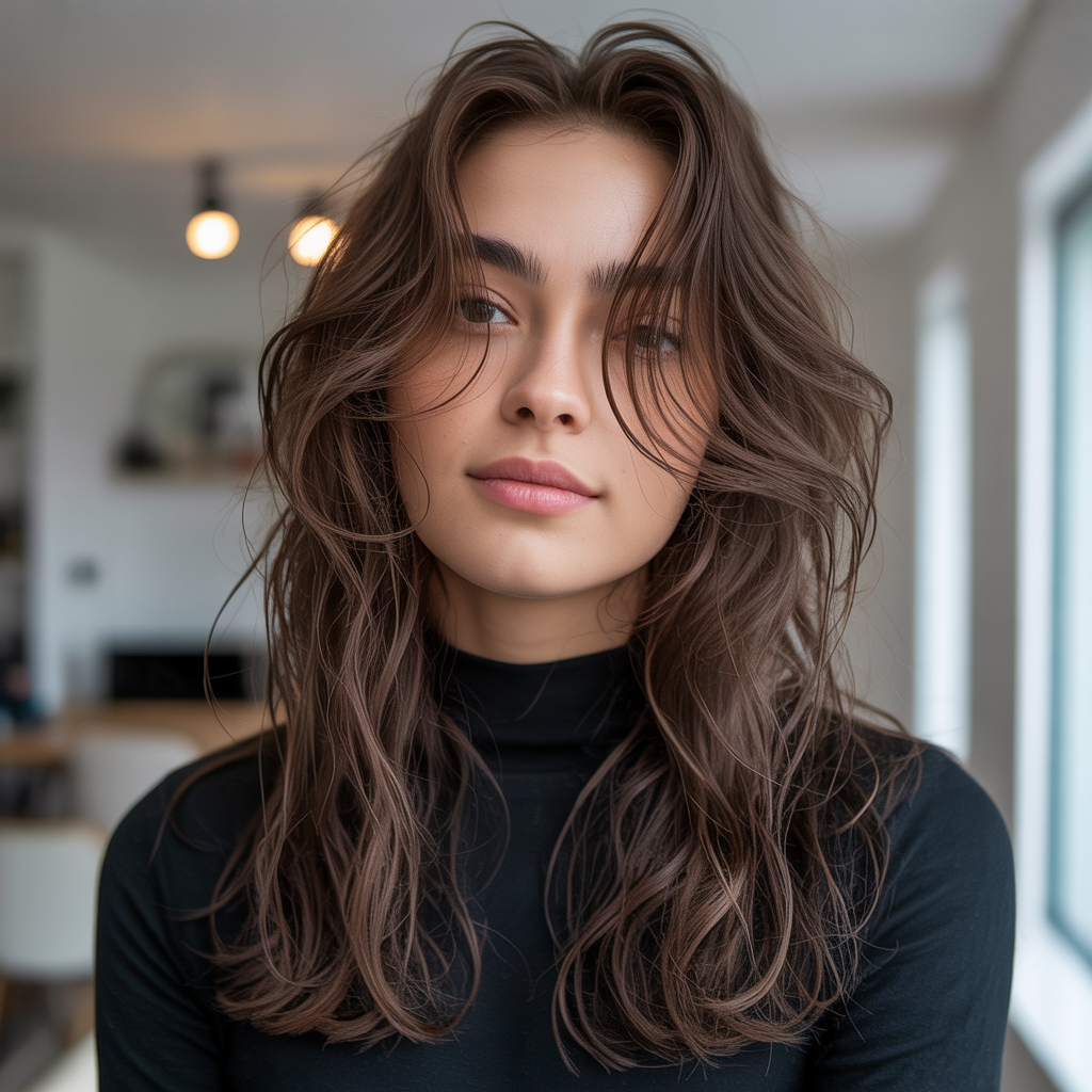  Side Part Long Layers