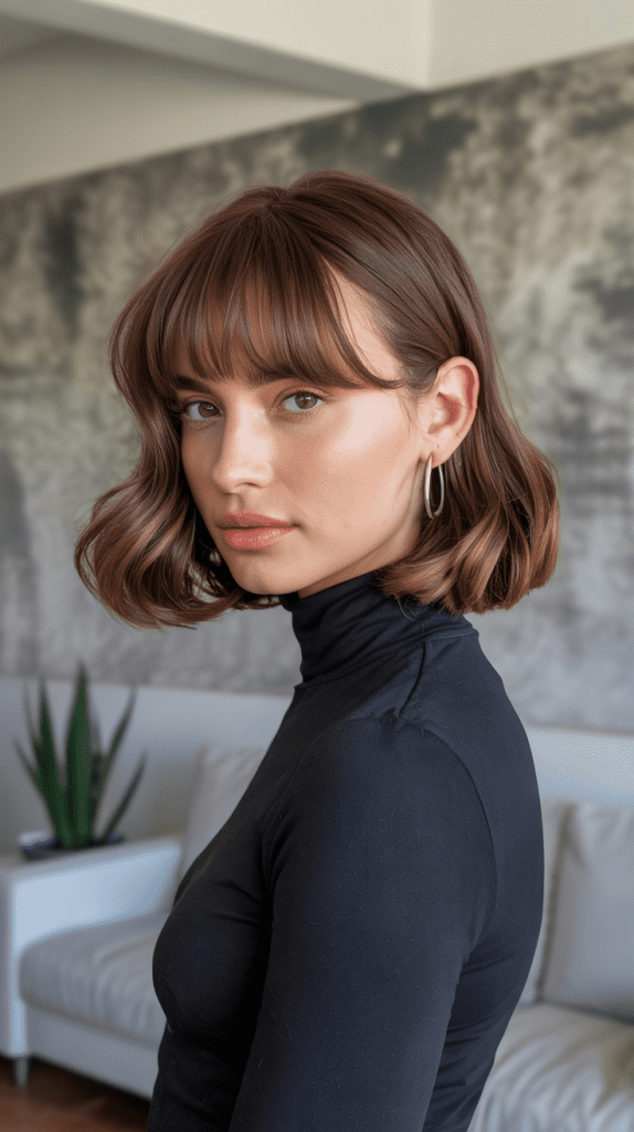 Bob with Curtain Bangs