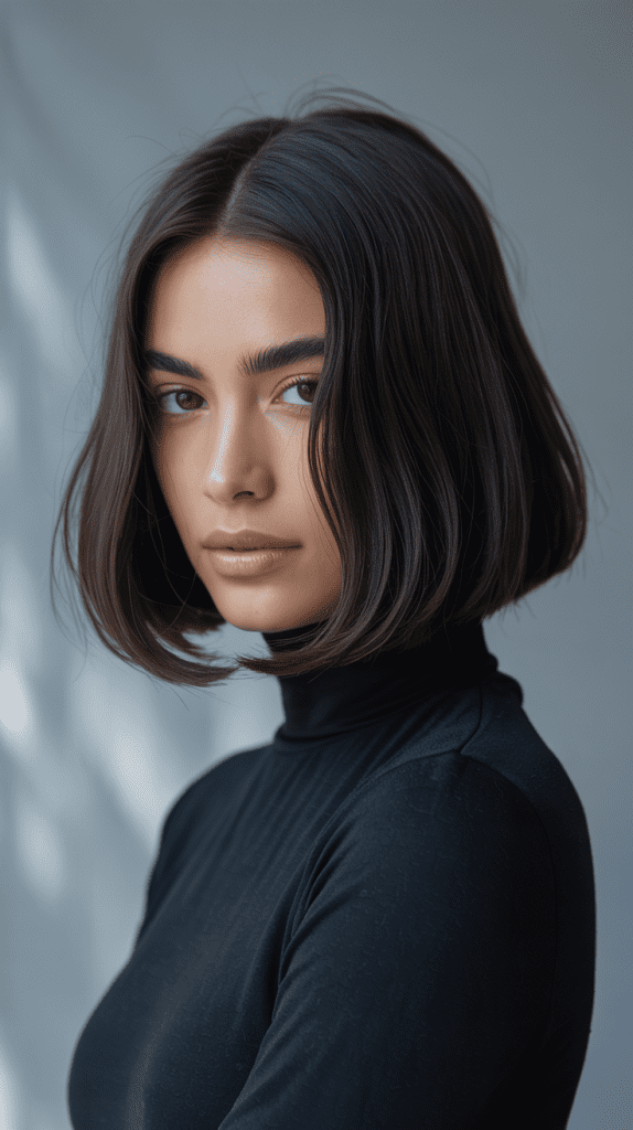 Sleek Bob with Middle Part