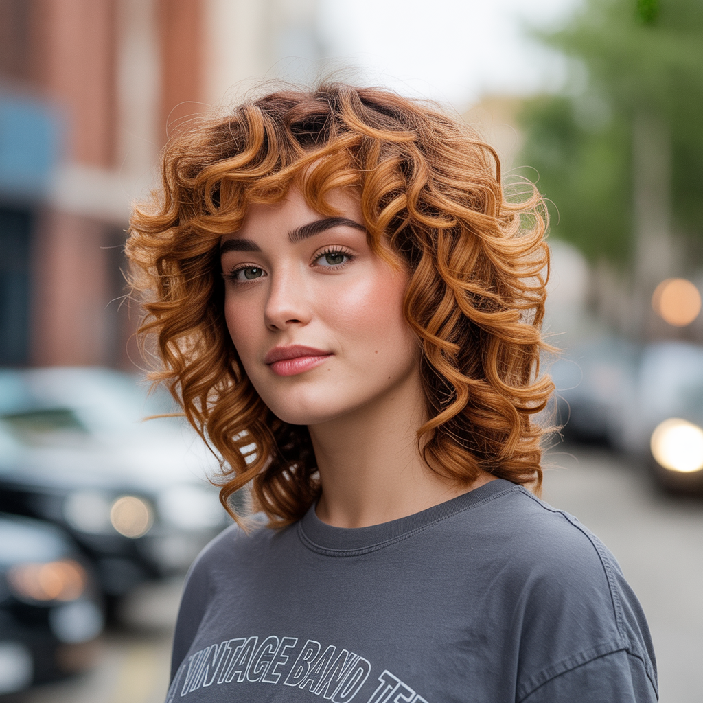 Curly Shag with S-Curl Layers
