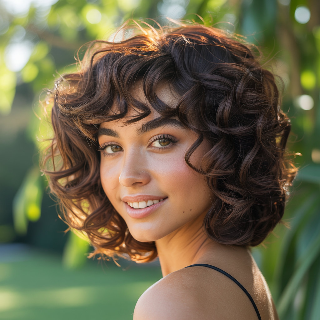 Shoulder-Length Curly Shag