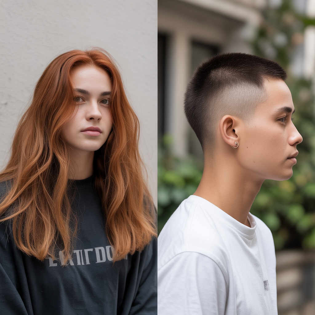 Long Hair to Very Short Shaved Sides with Longer Top