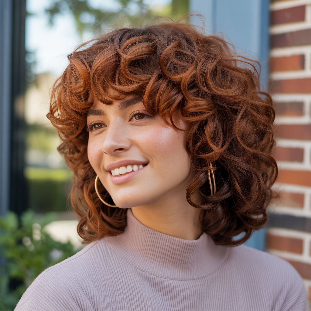 Natural Curls with Bangs