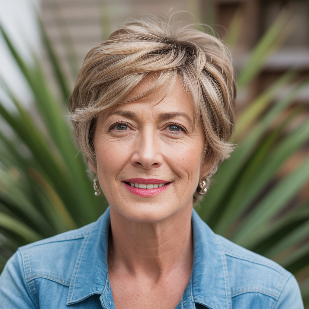 Shaggy Pixie for Women Over 60