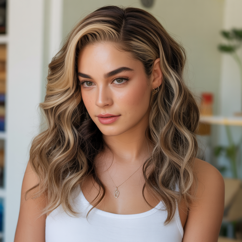 Side Part Wig with Highlights