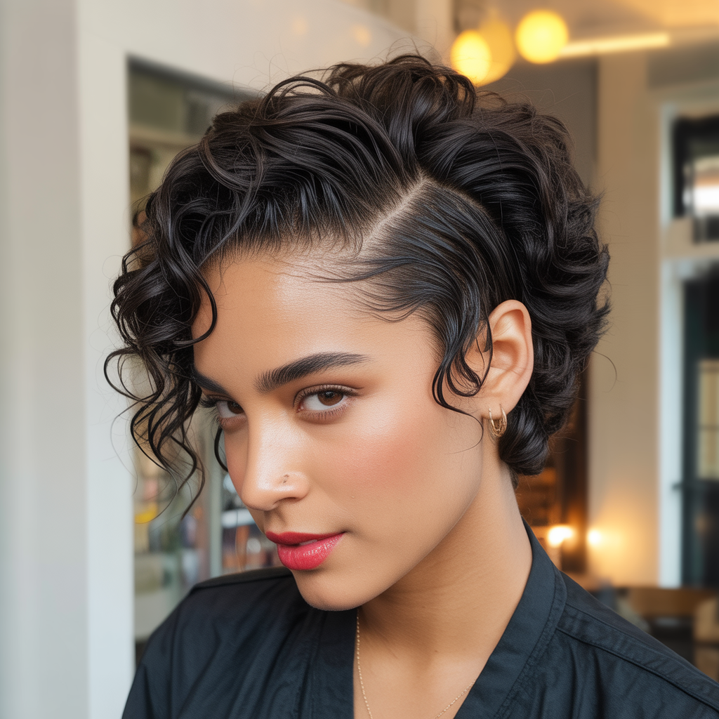  Wet and Wavy Tapered Cut