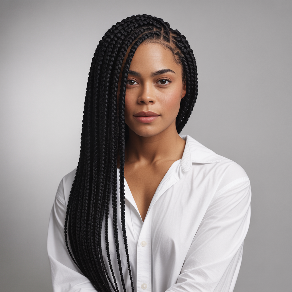 Classic Medium Side Part Knotless Box Braids