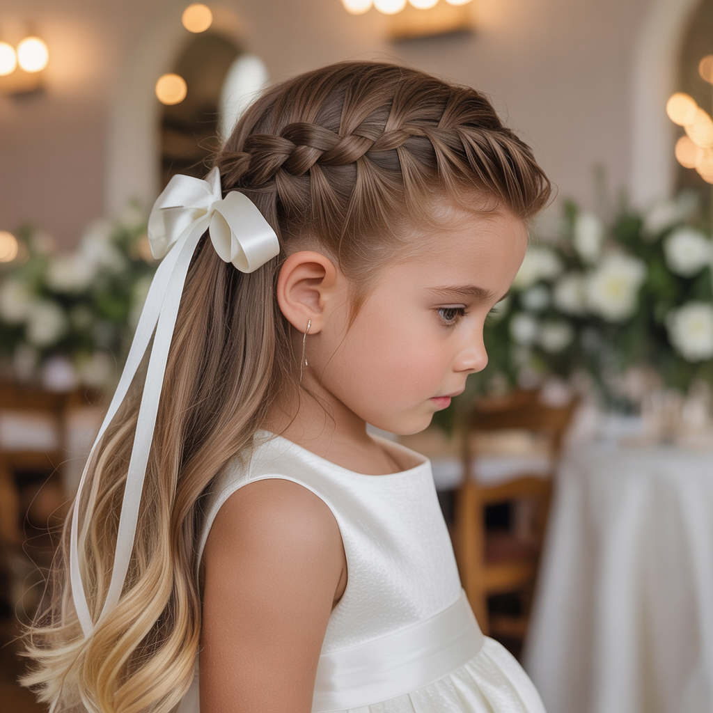 Classic French Braids with Ribbon Accents