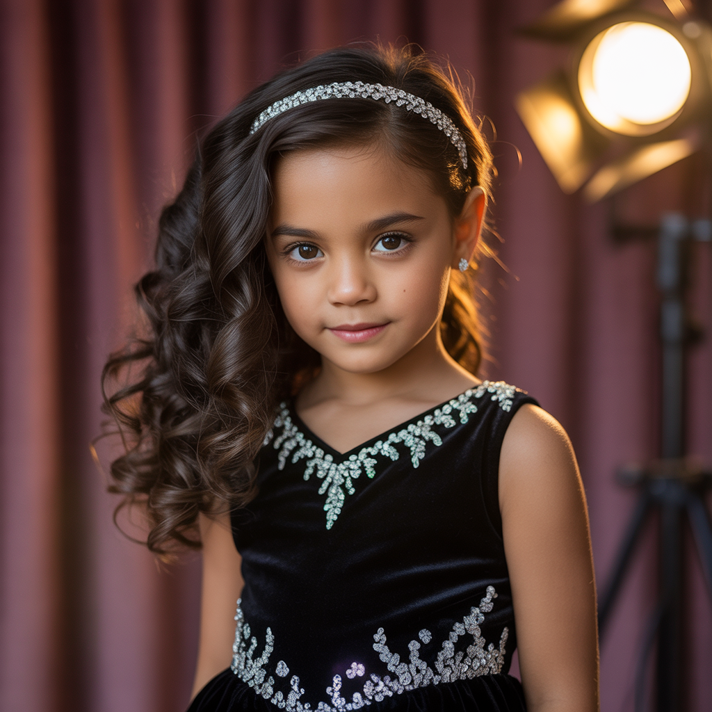 Side-Swept Curls with Sparkly Headband