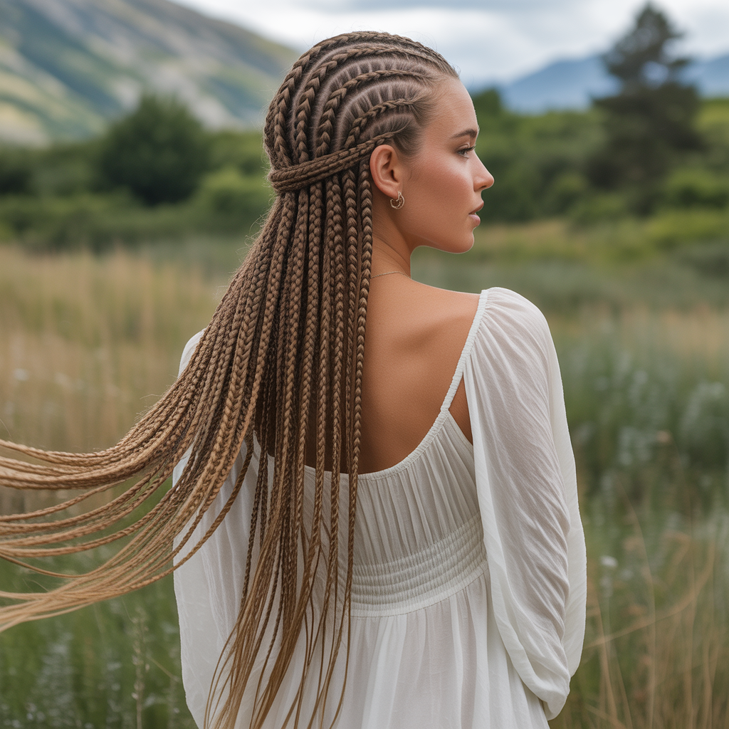 Classic Long Side Part Braids