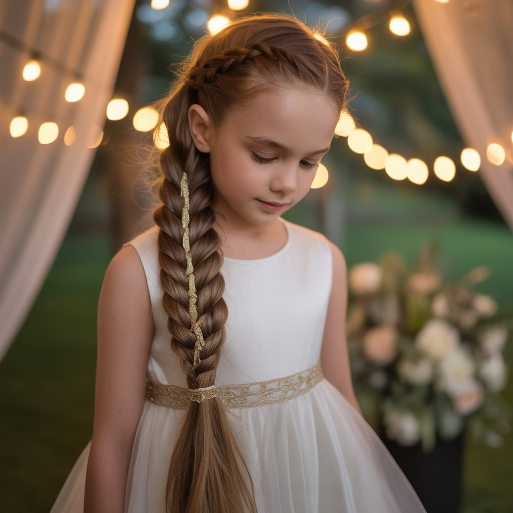 Bubble Ponytails with Floral Accents