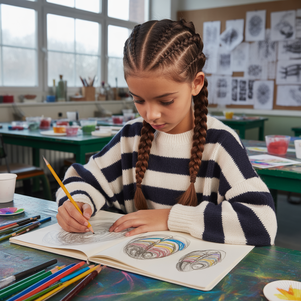 Zigzag Parted Dutch Braids