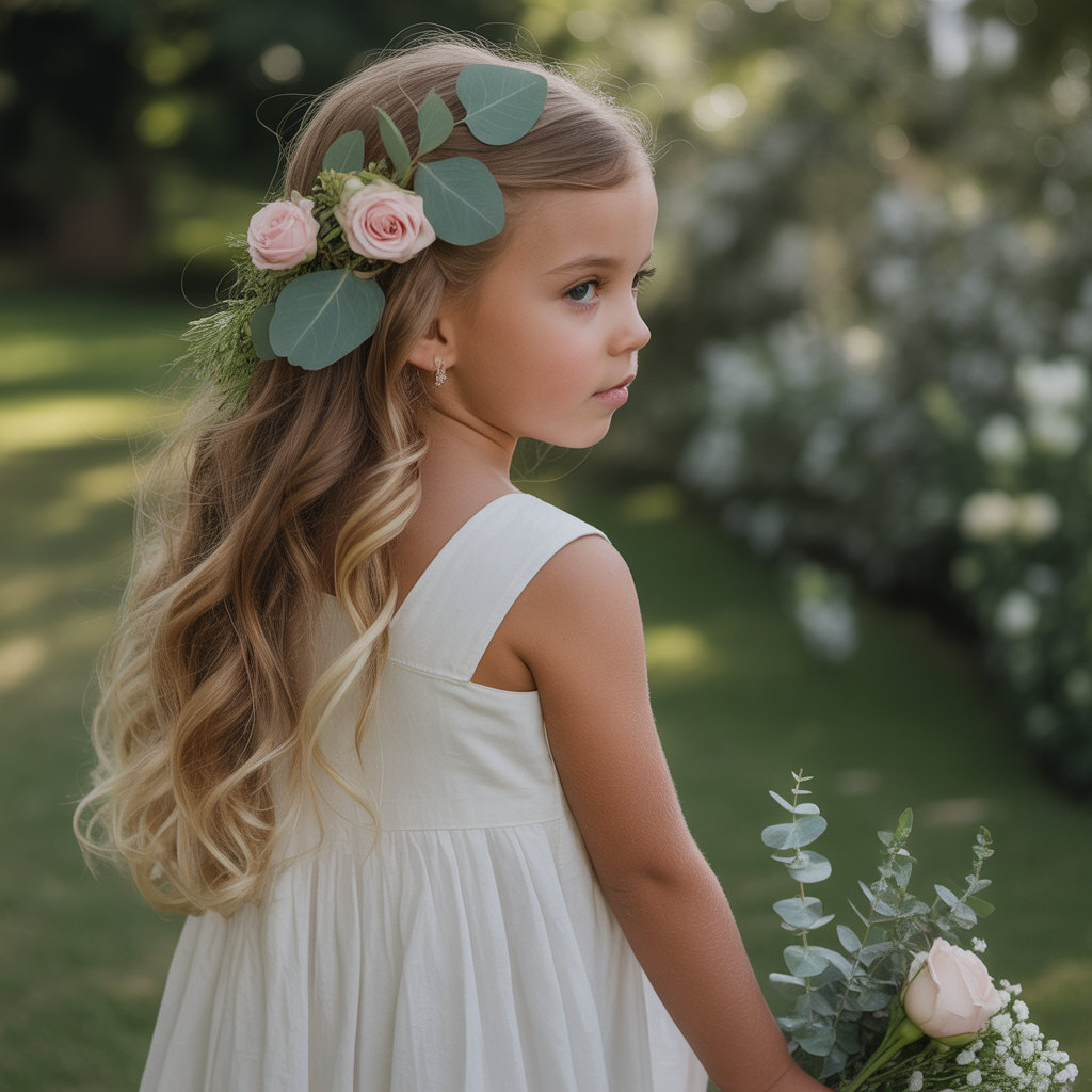 Loose Romantic Waves with Fresh Flowers