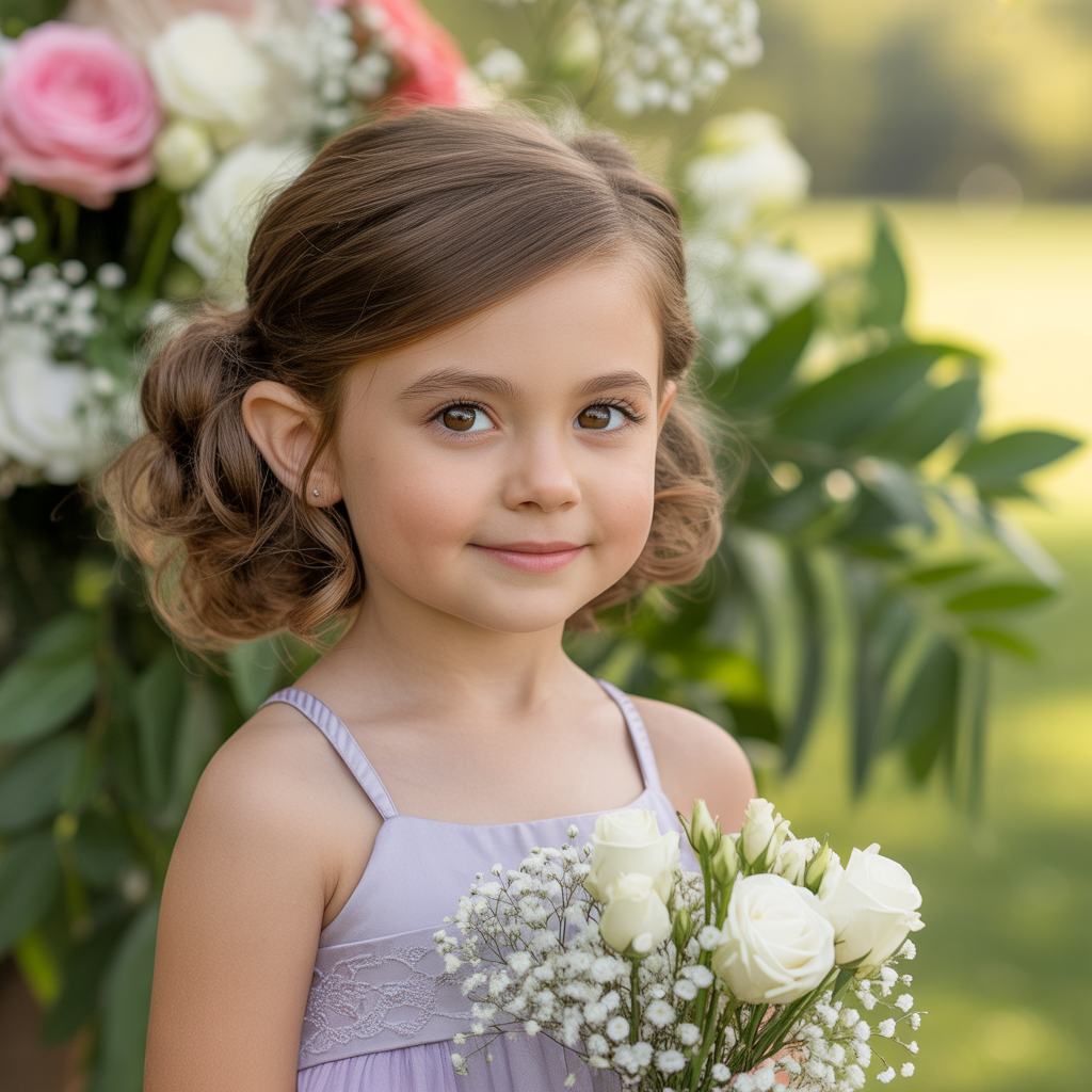 Romantic Low Side Bun with Loose Curls