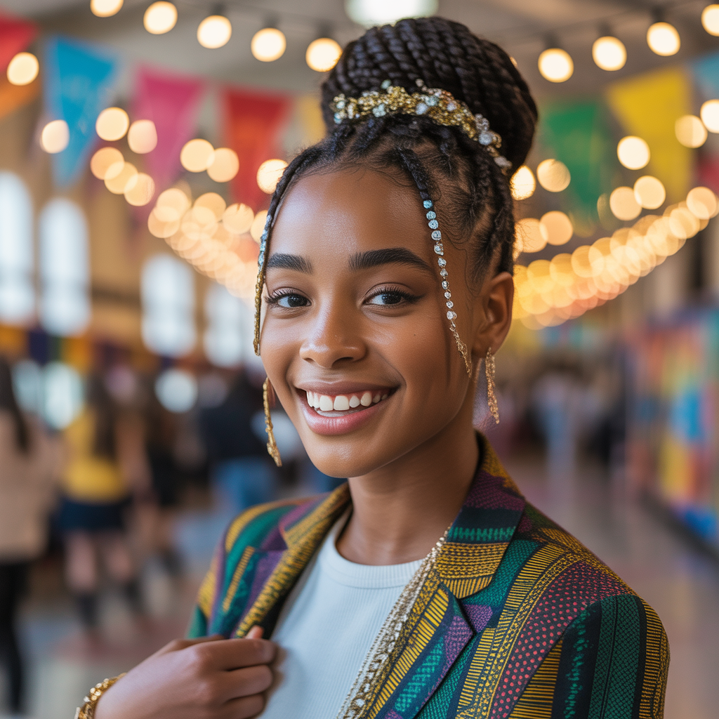 Braided Bun with Accessories