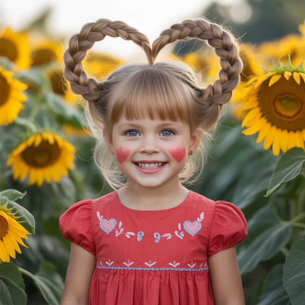 Double Dutch Braids into a Heart Shape