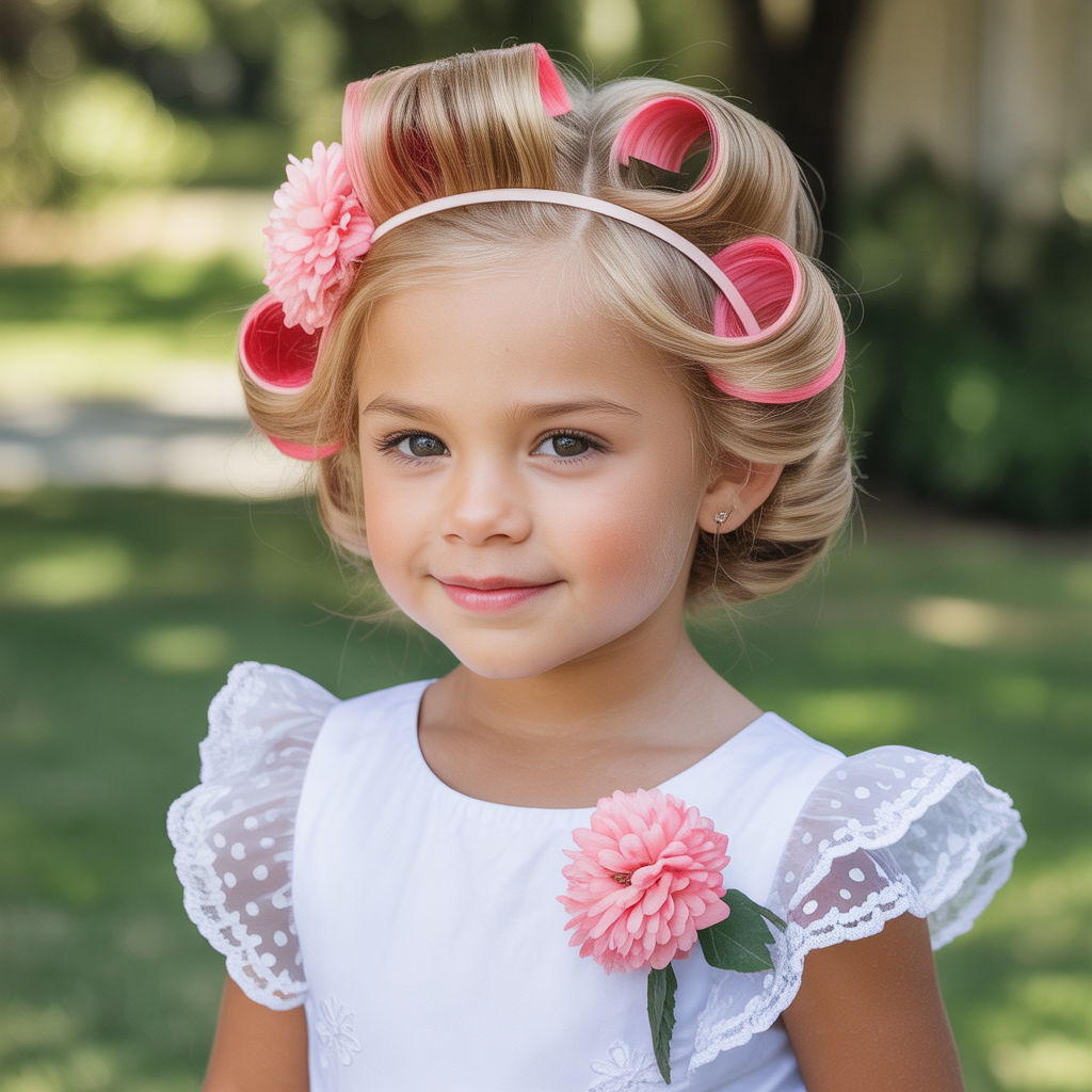 Vintage Pin Curls with Headband