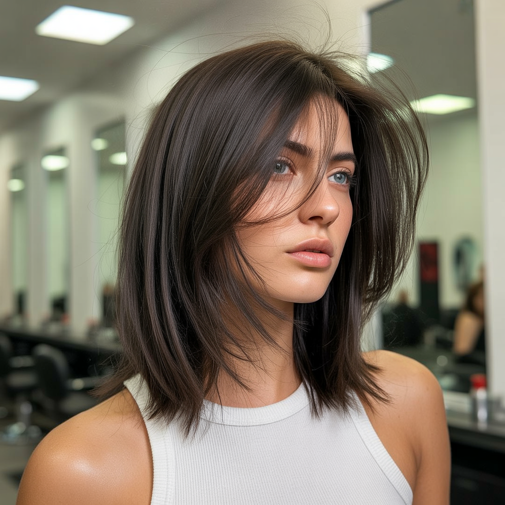 Textured Medium Cut with Choppy Layers