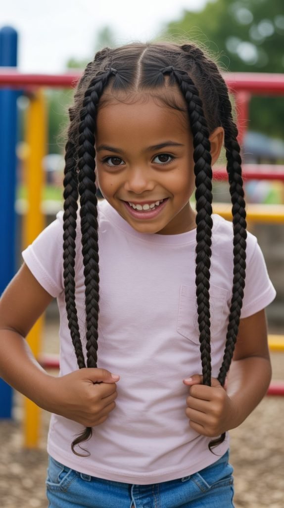 Chunky Side Part Braids for Quick Styling