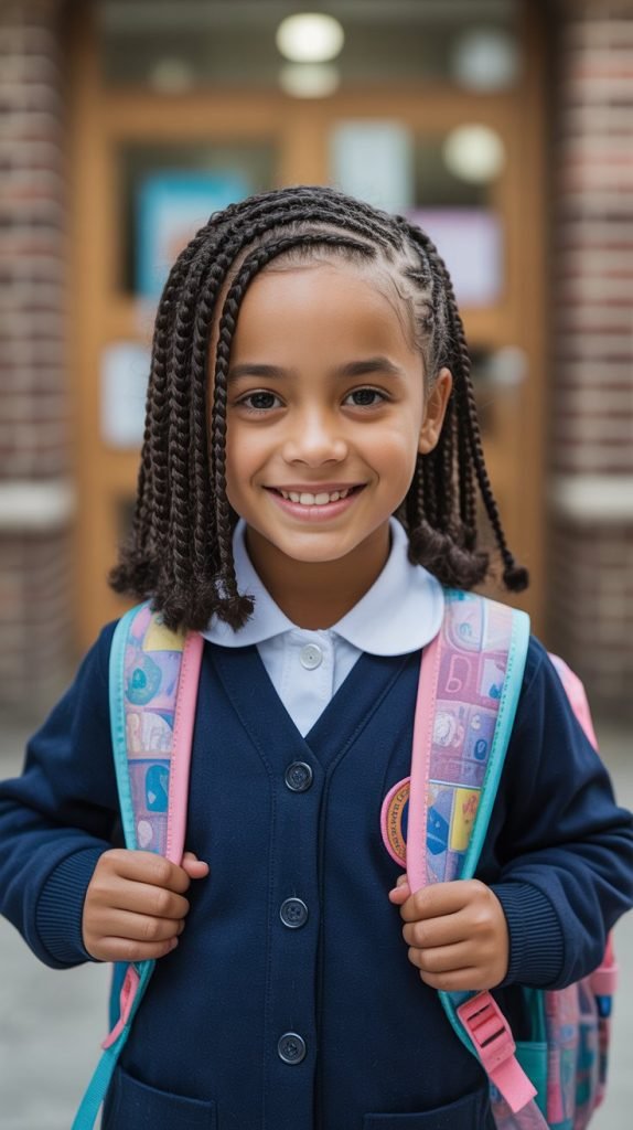 Medium School-Ready Side Part Braids